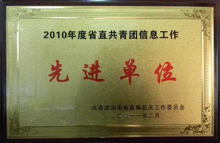 我院团委荣获2010年度省直共青团信息工作先进单位