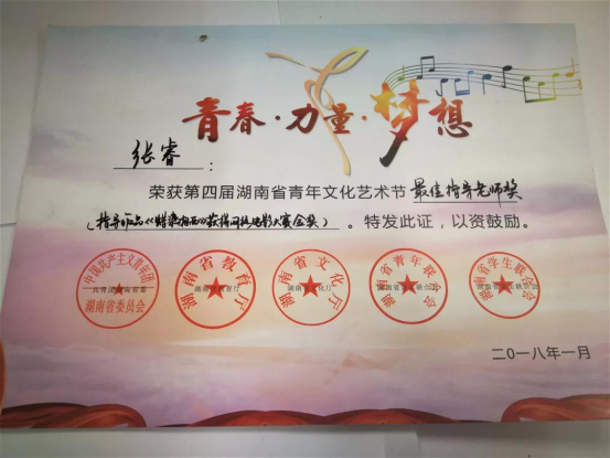 我院在第四届湖南省青年文化艺术节上获佳绩